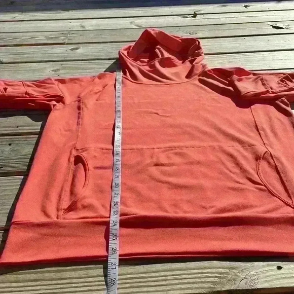 Lands End women’s active wear large pullover with cowl neck hooded pouch pocket - Picture 5 of 10